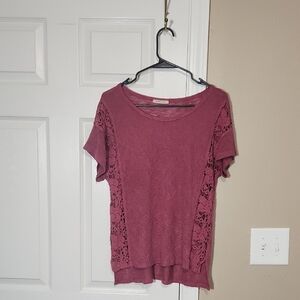 Cozy Casual Asymmetrical Blouse in Purple and Pink
